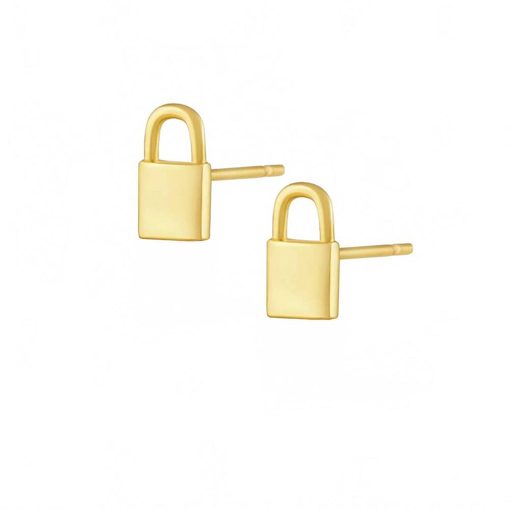 NEW SAHIRA mini lock studs in gold